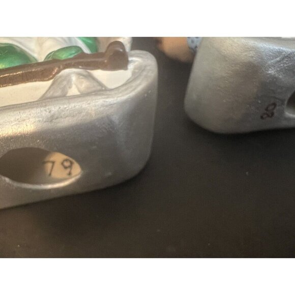 Vintage Kitsch Spaghetti Christmas Kid Village Decor Children Sled Mcm Set4 Lot - Picture 11 of 12